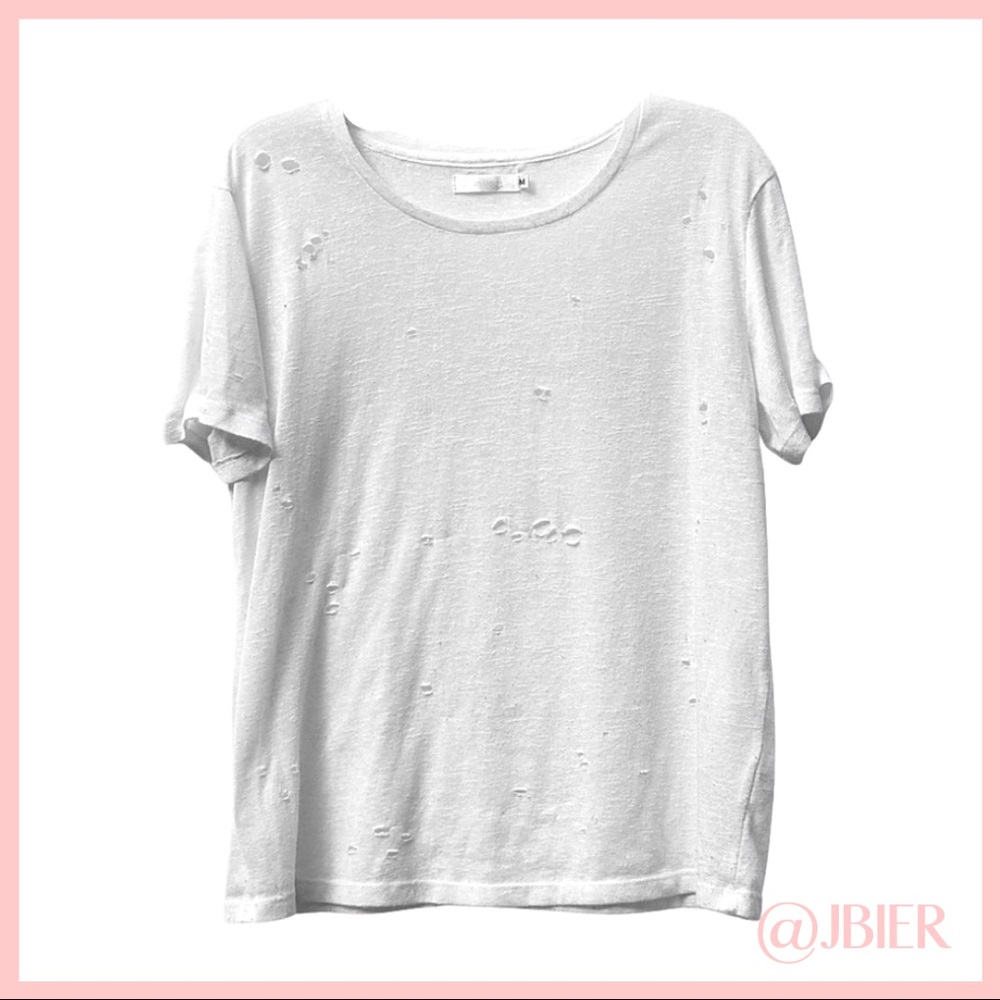 Millau Vintage White Cut Out Tee